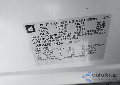 2018 Chevrolet Equinox Lt from USA, damaged, VIN 2GNAXSEV0J6133647